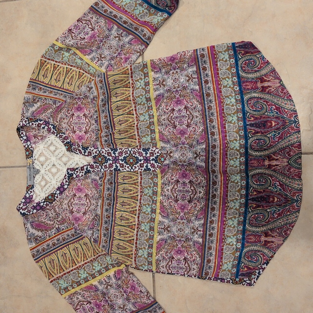 Anthropologie Fig and Flower Blouse Size Small